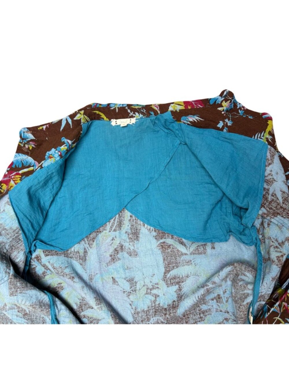 Inouï Small Brown Vintage Women’s Tropical Button-Up Shirt/Jacket 100% Cotton - Picture 13 of 14
